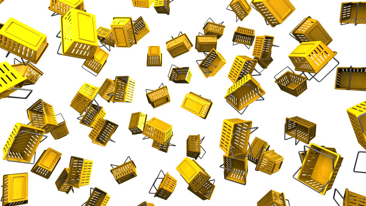 색 배경 에 노란색 쇼핑 바구니