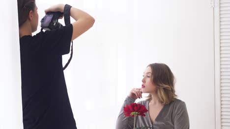 woman photography session in studio