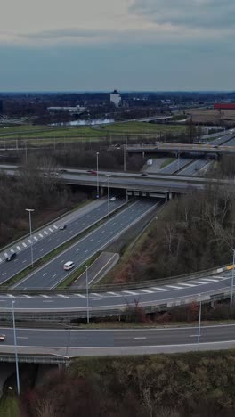 cars, vans and trucs driving the motoway