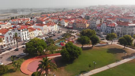 canal central de aveiro and surrounding area, portugal