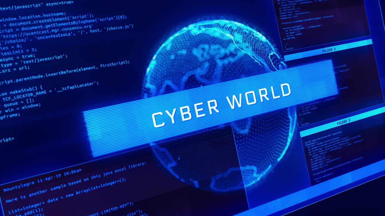 Cyber world global technology network data connection digital data network and cyber security