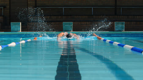 male swimmer swimming inside pool 4k