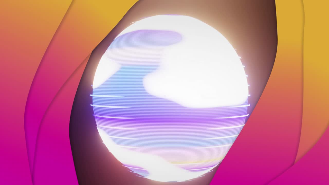 animación de formas en el globo sobre fondo negro.