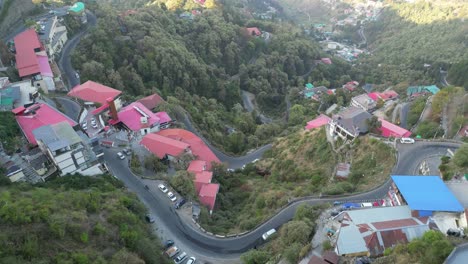 ghat roads in mussoorie top to bottom drone view in india