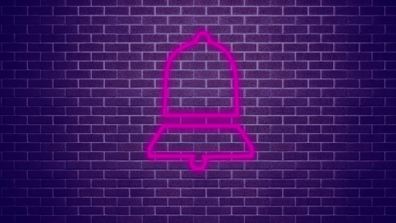 벽돌 벽 4k에 화살표 네온 표지