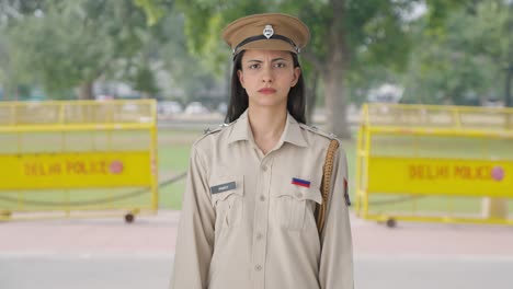 Angry-Indian-female-police-officer-staring