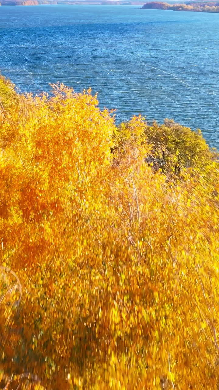 Outdoor water scenery nature of autumn. Natural beautiful lake landscapes