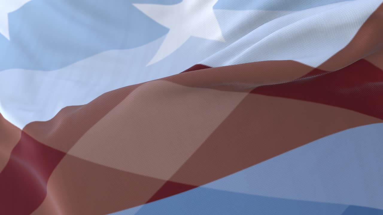 bandera de peoria, ciudad de arizona, estados unidos, ondeando al viento, bucle lento
