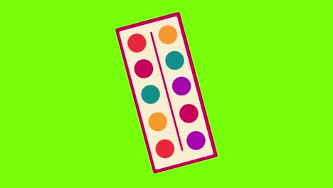 animación 2d de acuarela en una pantalla verde