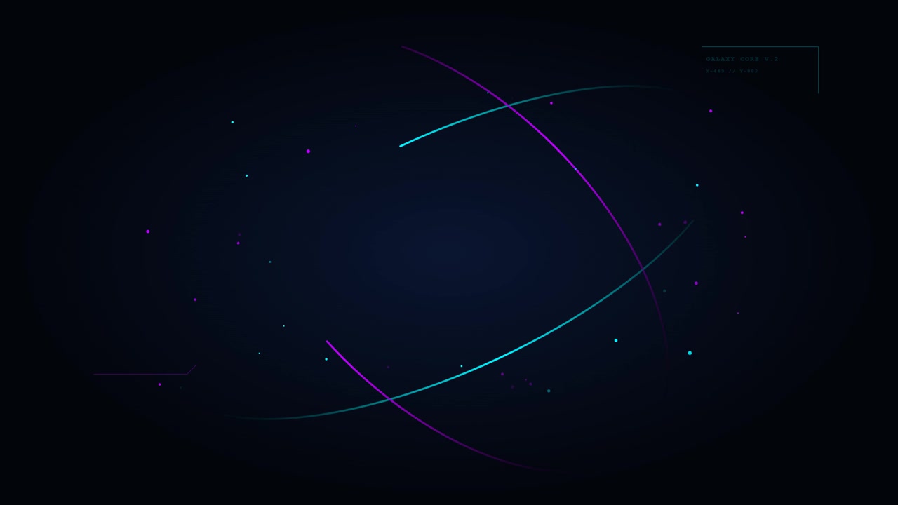 Abstract Motion Graphics with Glowing Neon Arcs and Particles