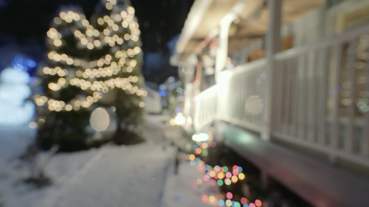 흐릿한 화려한 크리스마스 조명