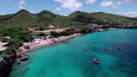 drone shot westpunt curacao playa piskado