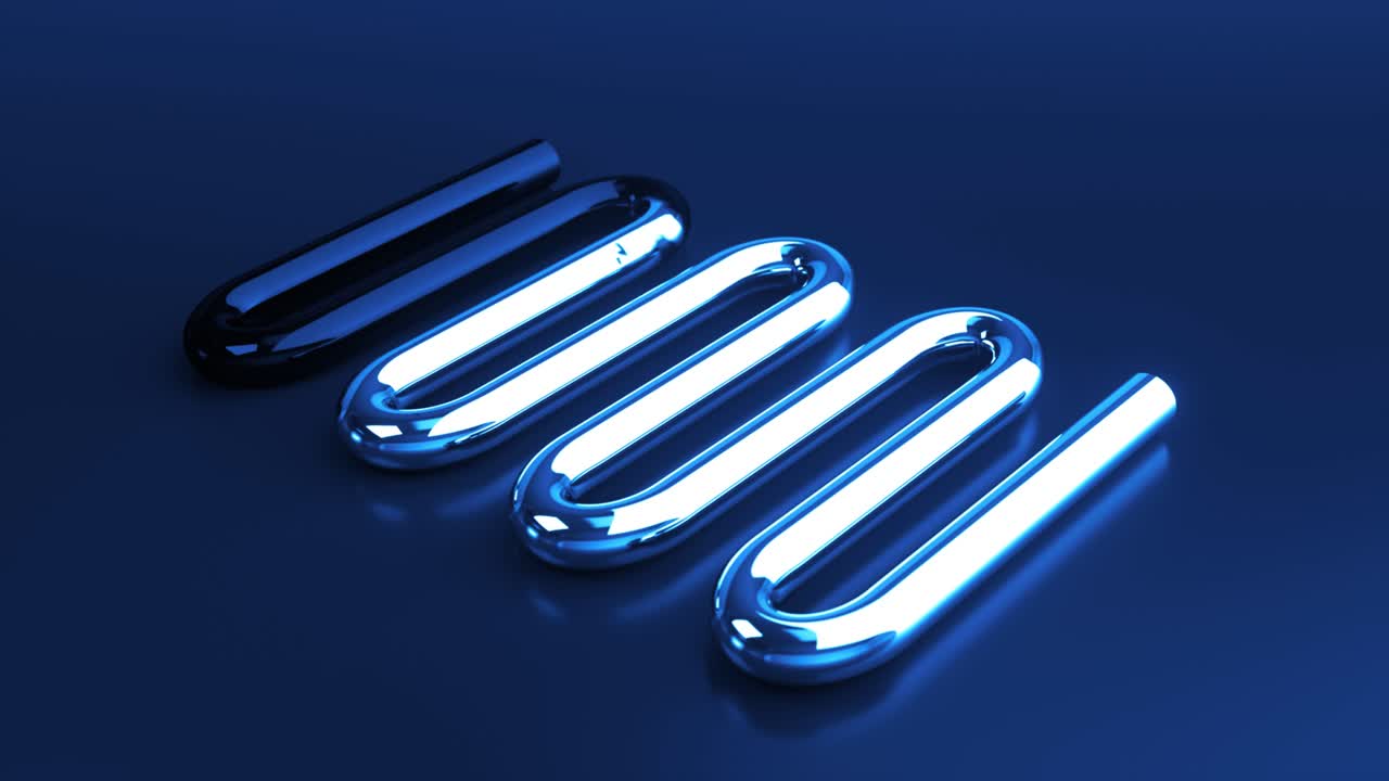 추상적인 3d 렌더링 모양과 파란 빛