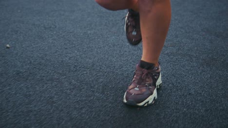 running shoes on asphalt