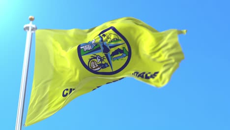 bandera de la ciudad de glendale, en el estado de california, estados unidos - bucle
