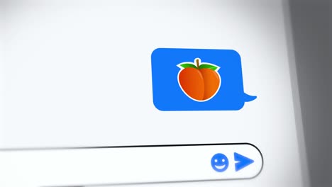 chat message - emoji of an apricot fruit pop on screen during conversation