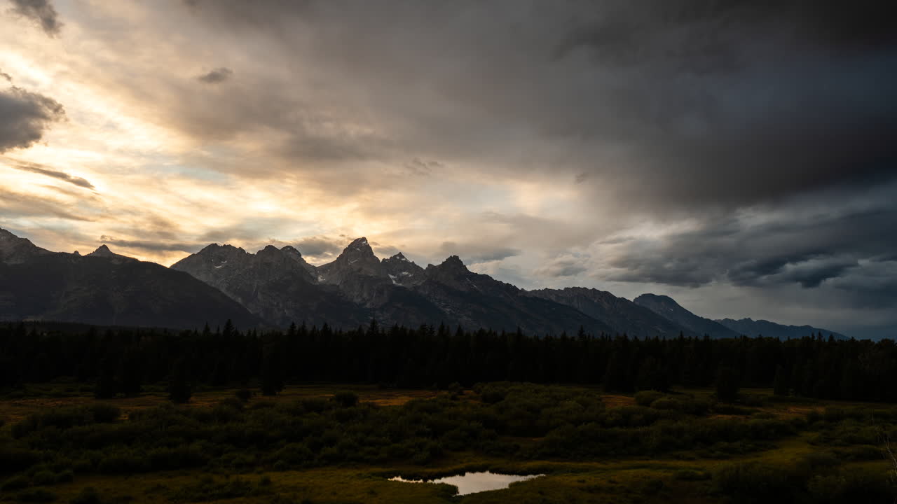 Dramatic Mountain Landscape at Sunset or Sunrise