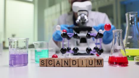 scandium chemistry experiment in a laboratory