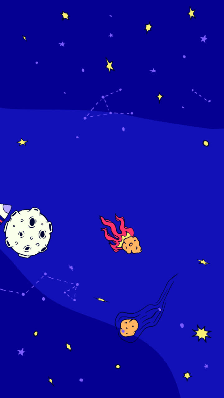 Motion Graphic of Hand drawn galaxy background