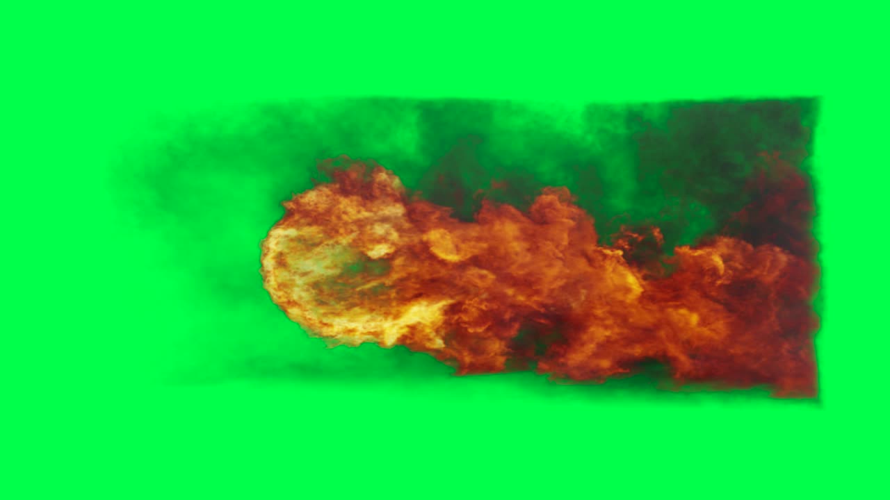 Fire Explosion Green Screen