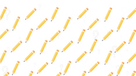 Animation-of-moving-pencils-against-white-background