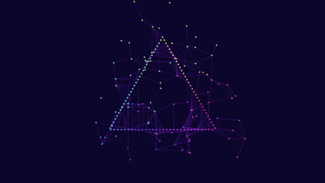 illusory 3d triangle formed by lines and dots