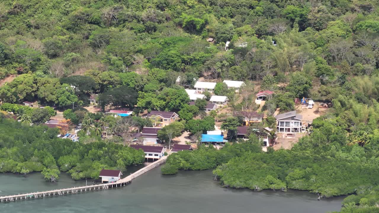 Coastal Resort Town In Tropical Nature Landscape In Busuanga Bay, Palawan, Philippines. Aerial Drone Shot