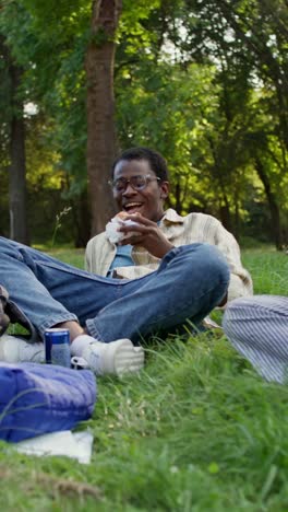 friends enjoying a picnic in the park