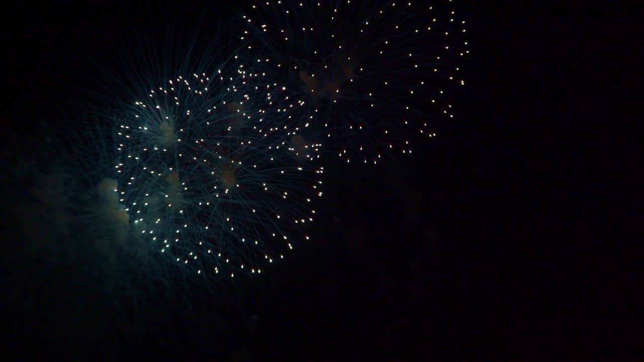 Beautiful colourful fire work display at night for celebration in festival