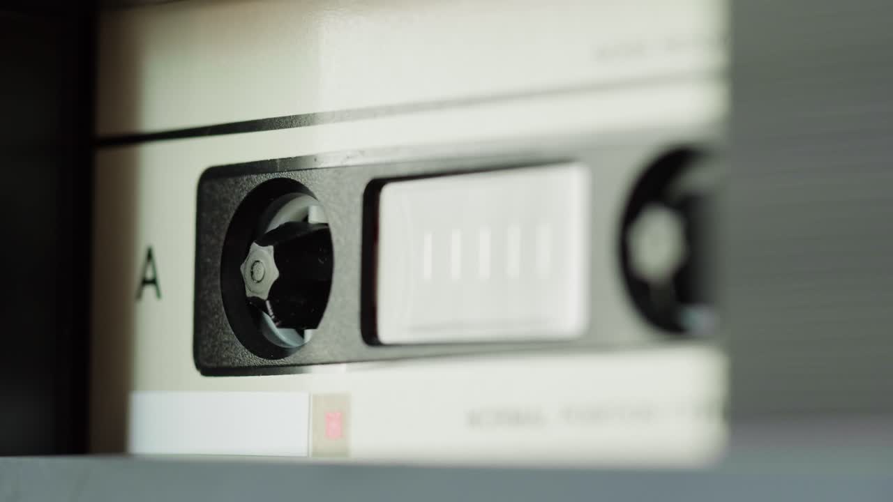 Close-up of a Vintage Cassette Tape Player