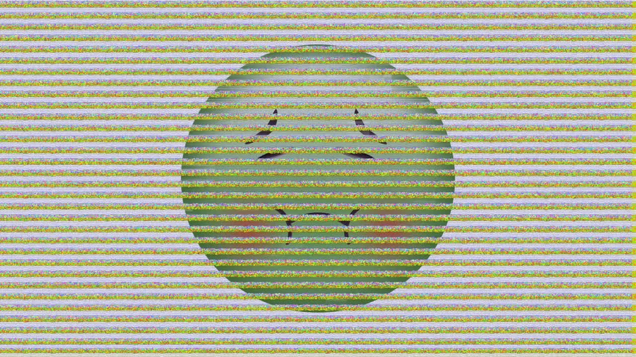 화면의 소음 위에 아픈 이모지 아이콘의 애니메이션
