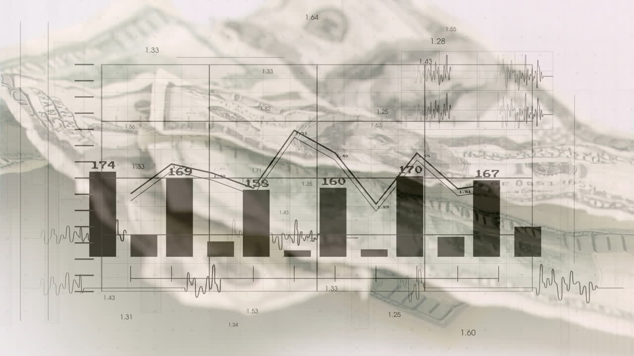 은행권에 대한 데이터 처리의 애니메이션