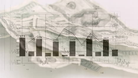 animación del procesamiento de datos sobre billetes