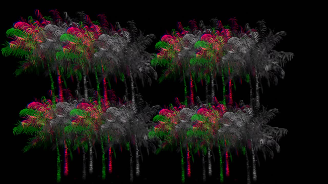 palmeras coloridas y monocromáticas 4k