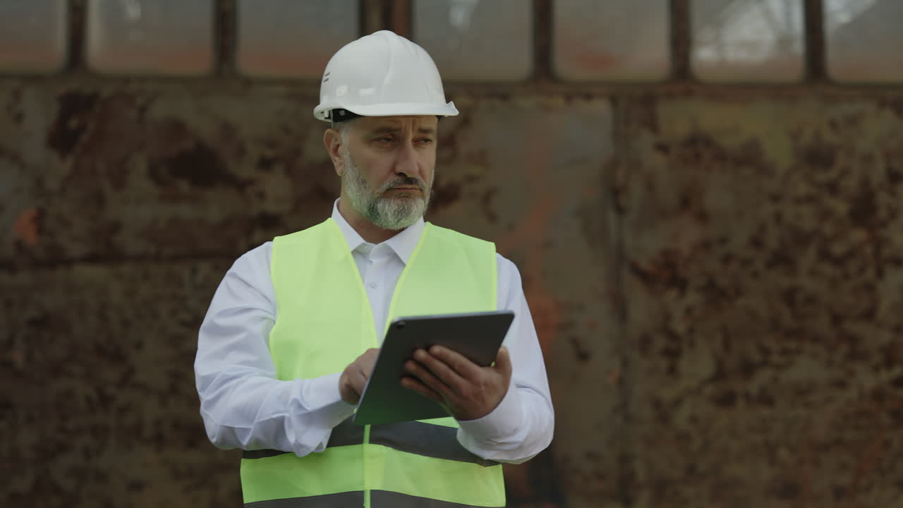 Construction Engineer Working Outdoors