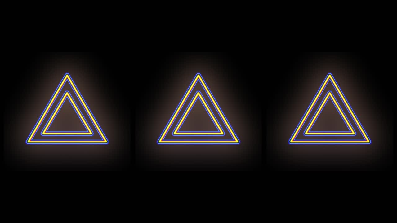 patrón de triángulos dorados con luz led en estilo club