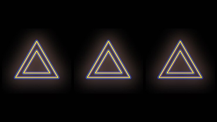 goldenes dreiecksmuster mit led-licht im club-stil