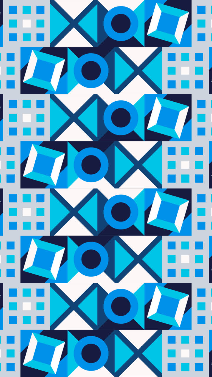 gráfico de movimiento de diseño de patrón de mosaico geométrico plano