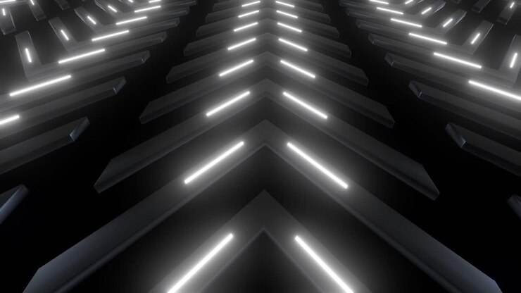 Abstract Geometric Pattern with Glowing Arrows