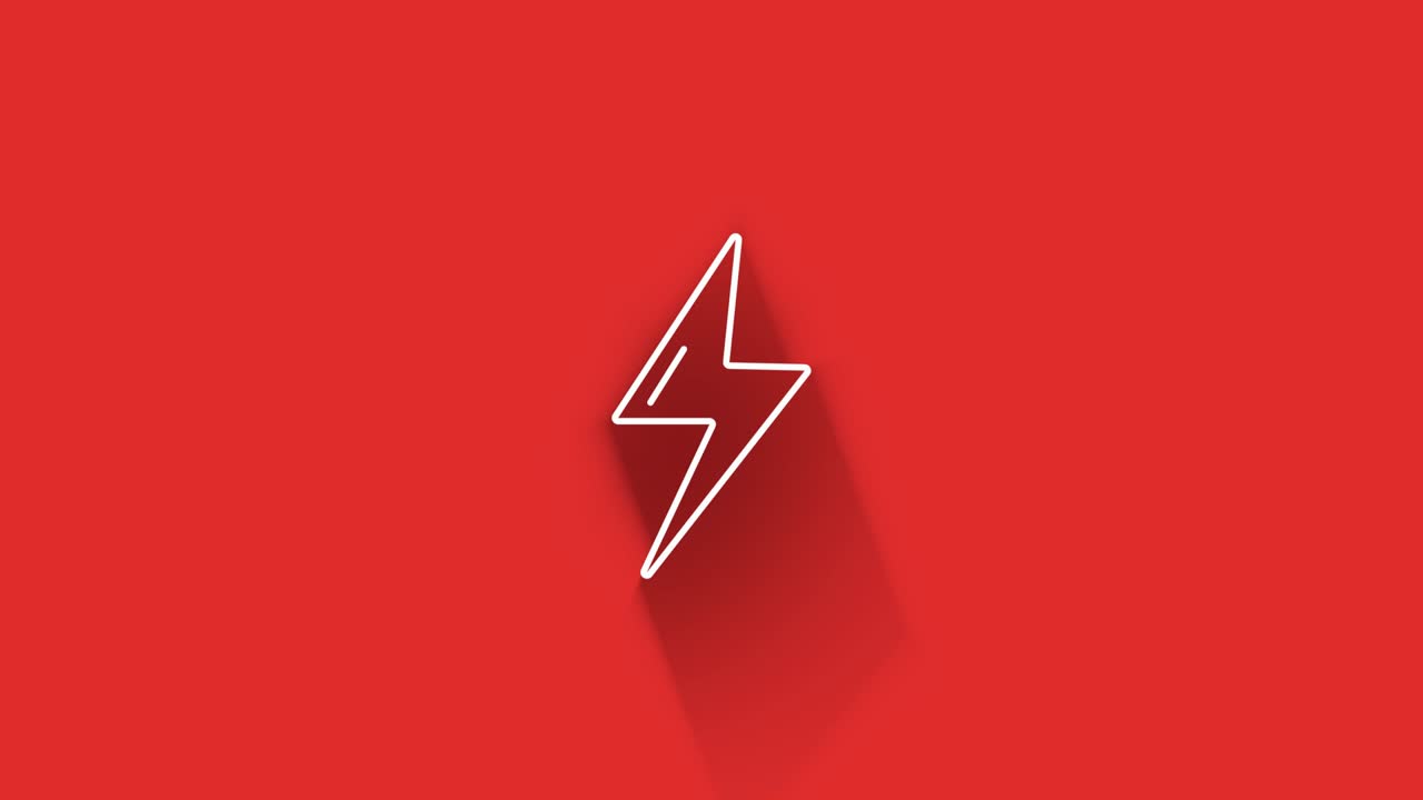 diseño de icono de sombra larga aislado en fondo rojo. contorno de icono web. gráficos en movimiento.