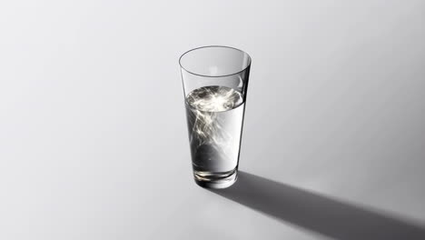 a clear glass of water on a light background