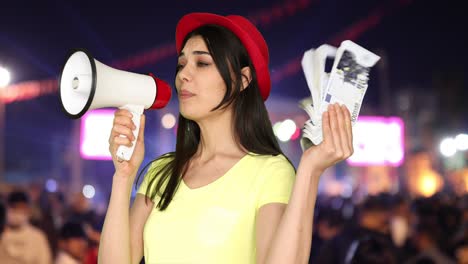 woman listening music on head phone