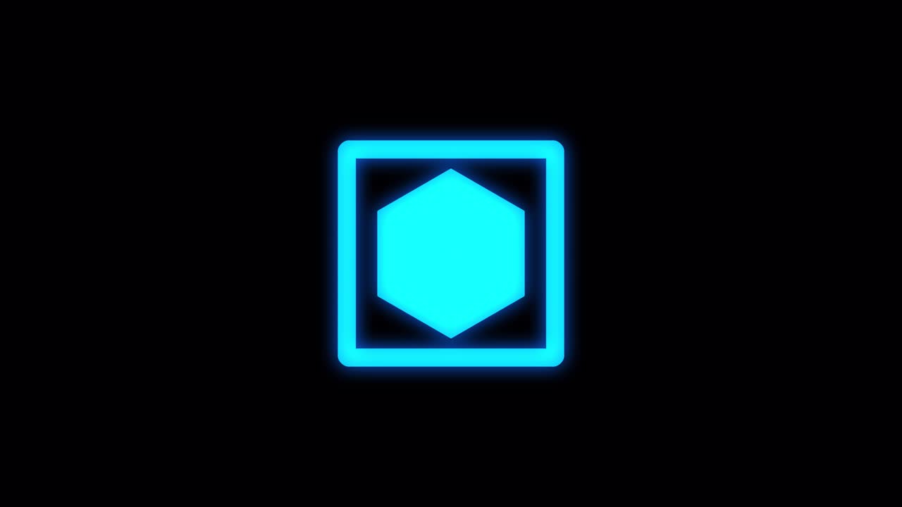Simple wave neon icon hexagon Transitions. 1080p - 30 fps - Alpha Channel (5)
