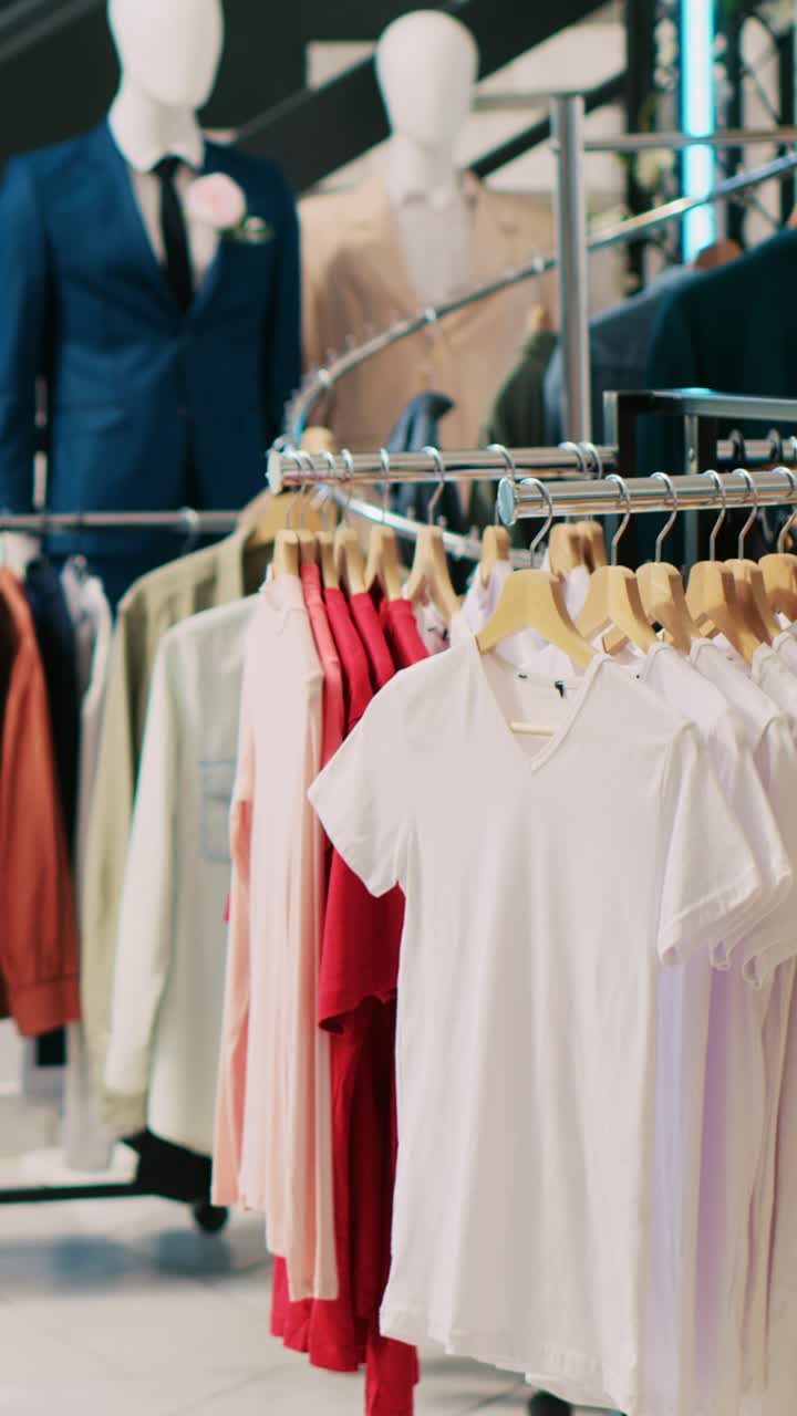 Perchero con camisas y maniquíes