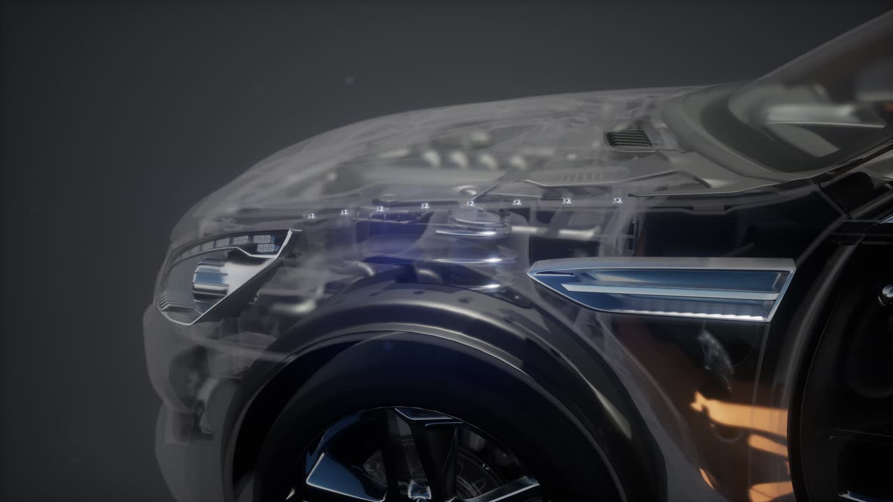 자세한 자동차 엔진 및 다른 부품