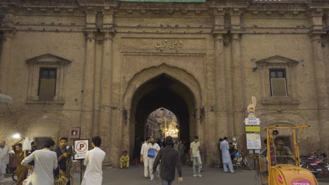 delhi gate in lahore, pakistan. famous entrance to the walled city. main access point between lahore and delhi, now bustling with local life and daily activity