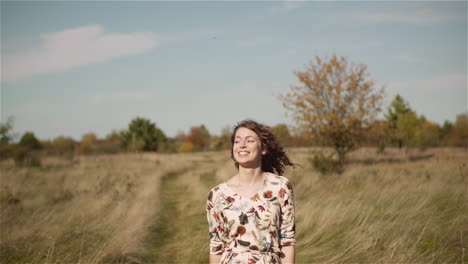 Woman-Walking-On-A-Meadow-In-Summer-Outdoors-2