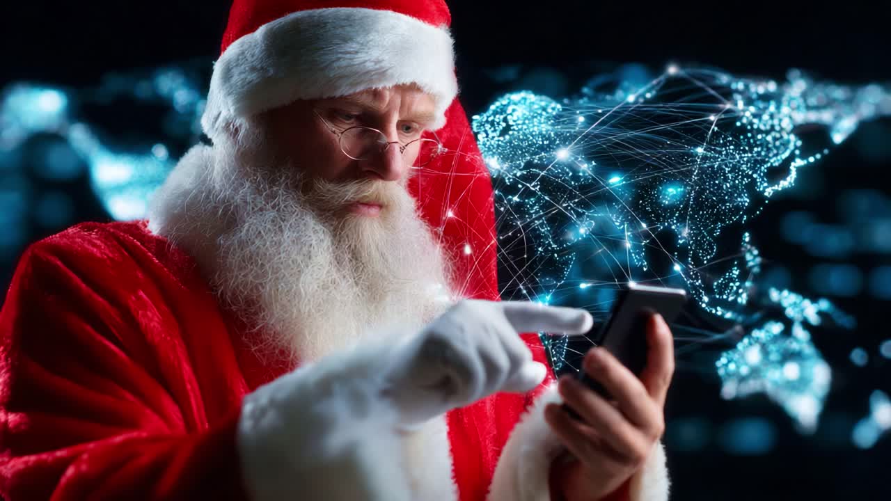 Santa Claus Engages with Technology: A Modern Take on Holiday ...