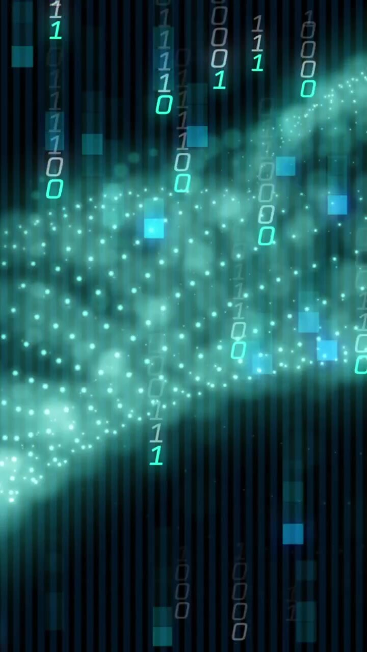 Animazione dell'elaborazione dati su sfondo nero