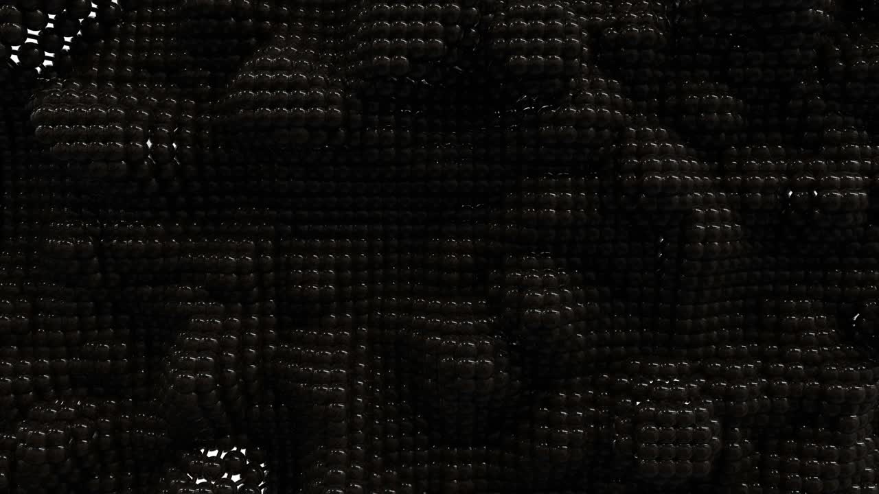 3d fondo en bucle de pequeñas bolas. superficie ondulada con ondas y burbujas. textura vibrante de moda, textil de moda, diseño gráfico, textura animada con perlas.